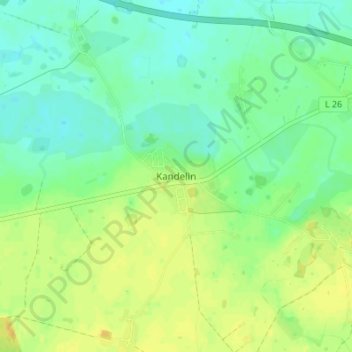 Kandelinの地形図、標高、地勢