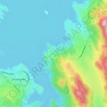 Tyroleanの地形図、標高、地勢