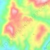 坂尾の地形図、標高、地勢