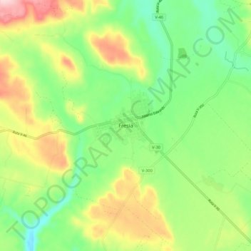 Fresiaの地形図、標高、地勢