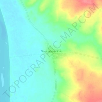 Nova Aparecidaの地形図、標高、地勢