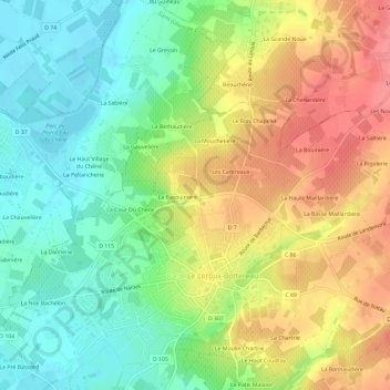 La Ceriseraieの地形図、標高、地勢