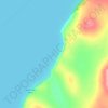 Уларья губаの地形図、標高、地勢