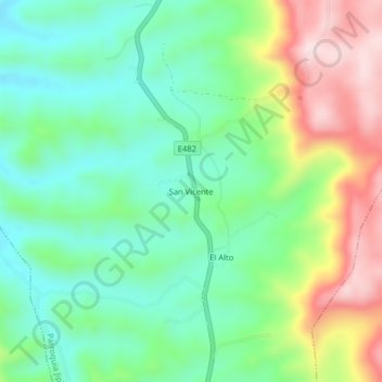 San Vicenteの地形図、標高、地勢