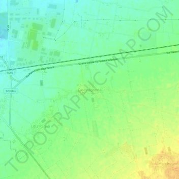 Cascinagrossaの地形図、標高、地勢