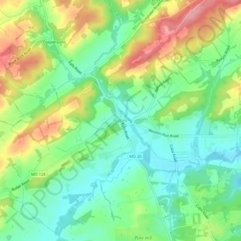 Butlerの地形図、標高、地勢
