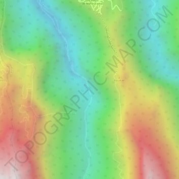 Vallée Tuauruの地形図、標高、地勢