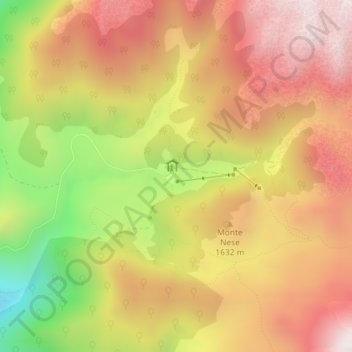 Prati di Mezzoの地形図、標高、地勢