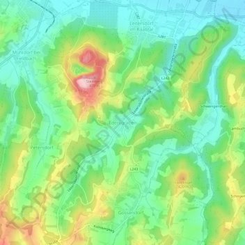 Edersgrabenの地形図、標高、地勢