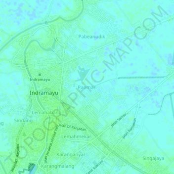 Paomanの地形図、標高、地勢