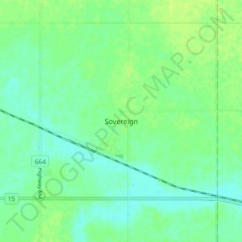Sovereignの地形図、標高、地勢