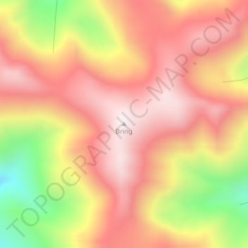 Bringの地形図、標高、地勢