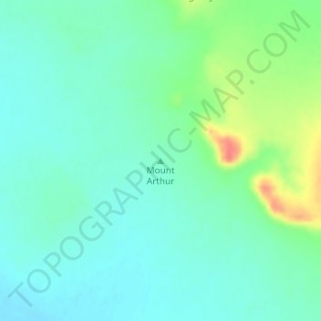 Mount Arthurの地形図、標高、地勢