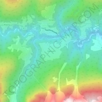 Wodmaierの地形図、標高、地勢