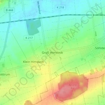 Groß Himstedtの地形図、標高、地勢