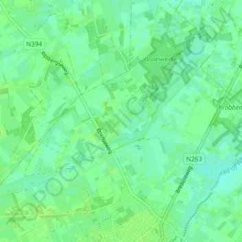 Hellegatの地形図、標高、地勢