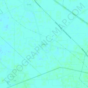 Dubalの地形図、標高、地勢