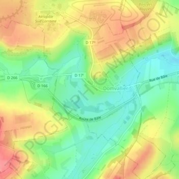 Sayenの地形図、標高、地勢