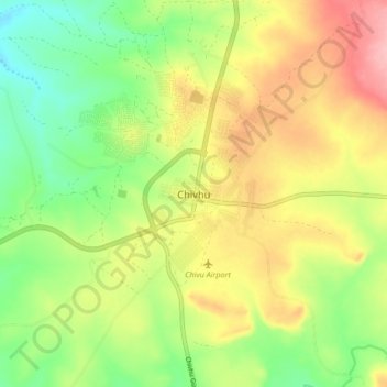 Chivhuの地形図、標高、地勢
