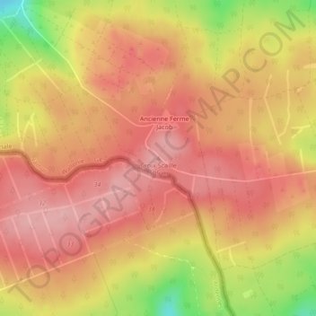 Croix Scailleの地形図、標高、地勢