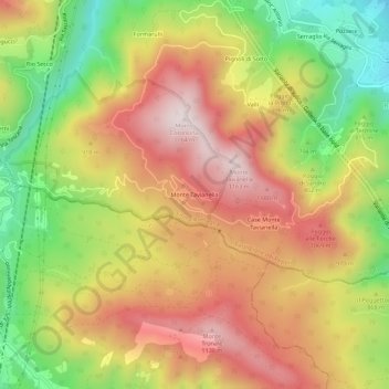 Monte Tavianellaの地形図、標高、地勢
