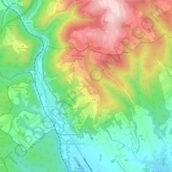 Hochartの地形図、標高、地勢