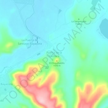 Puerta de la Canteraの地形図、標高、地勢
