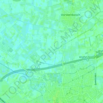 Hazelbergの地形図、標高、地勢
