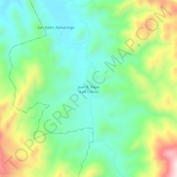 Juan R. Rojas (Los Cocos)の地形図、標高、地勢