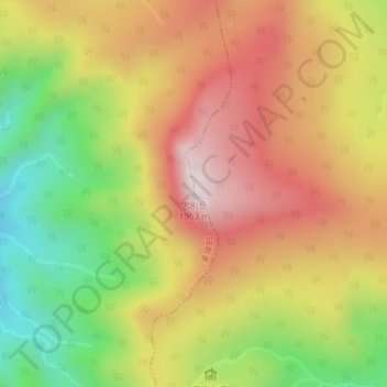 忠別岳の地形図、標高、地勢