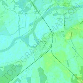 Port de Chaugeyの地形図、標高、地勢