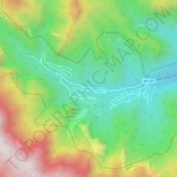 Mount Charlestonの地形図、標高、地勢