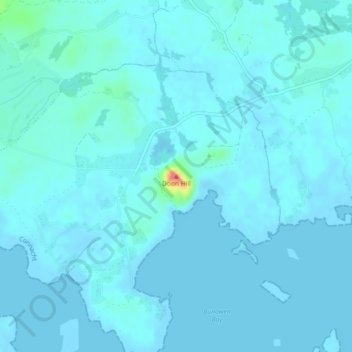 Doon Hillの地形図、標高、地勢