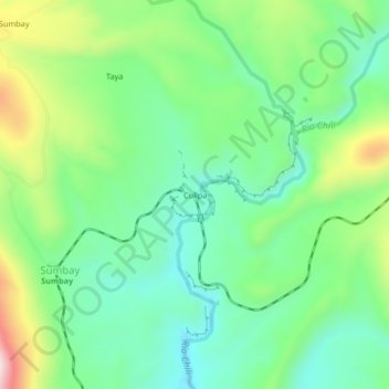 Cullpaの地形図、標高、地勢