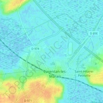 Blactotの地形図、標高、地勢