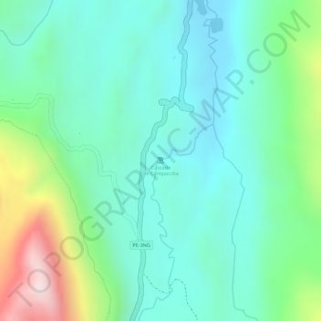 Cascada de Carispacchaの地形図、標高、地勢