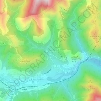 Saint Antoineの地形図、標高、地勢