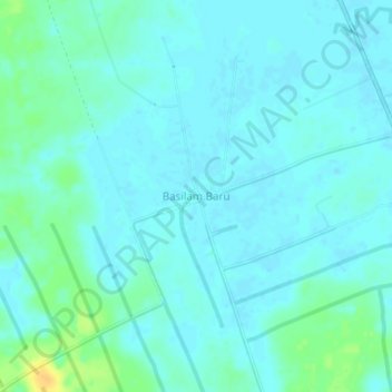 Basilam Baruの地形図、標高、地勢