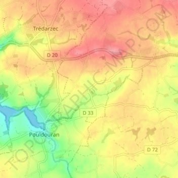 Saint-Aaronの地形図、標高、地勢