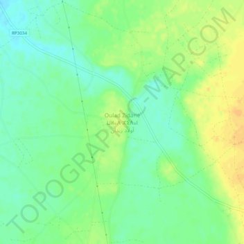 Oulad Zidaneの地形図、標高、地勢