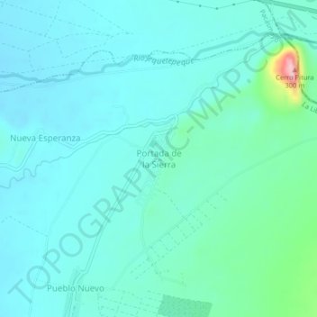Portada de la Sierraの地形図、標高、地勢