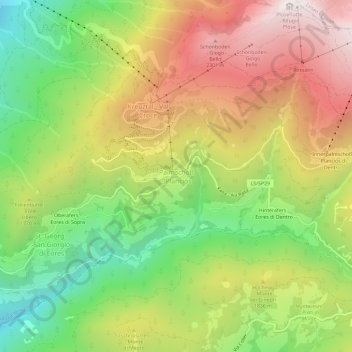 Palmschoß - Planciosの地形図、標高、地勢
