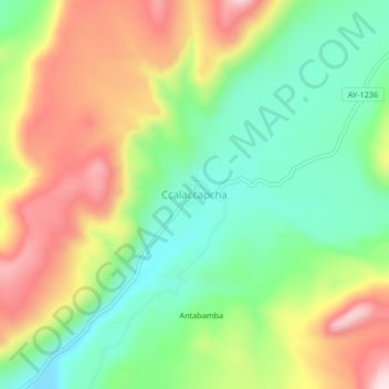Ccalaccapchaの地形図、標高、地勢