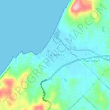 Lo de Marcosの地形図、標高、地勢