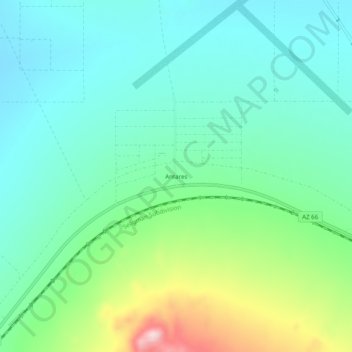 Antaresの地形図、標高、地勢