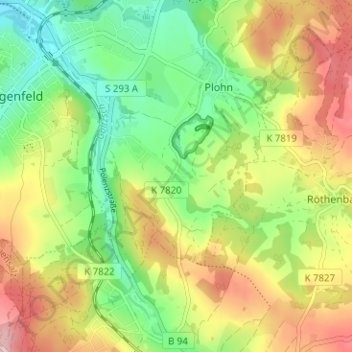 Abhornの地形図、標高、地勢