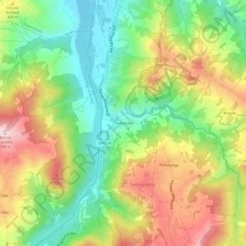 Cerezzolaの地形図、標高、地勢