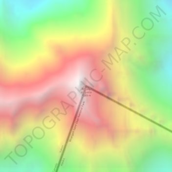 Mount Augustaの地形図、標高、地勢