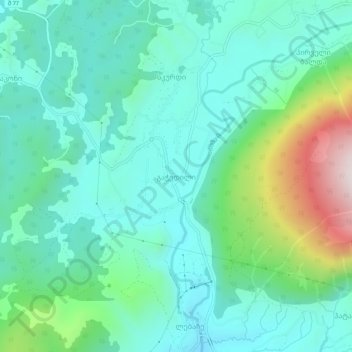 Gachediliの地形図、標高、地勢