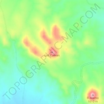 Las Cuevasの地形図、標高、地勢
